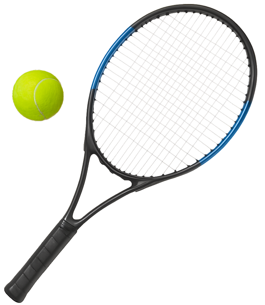 A tennis racquet and ball